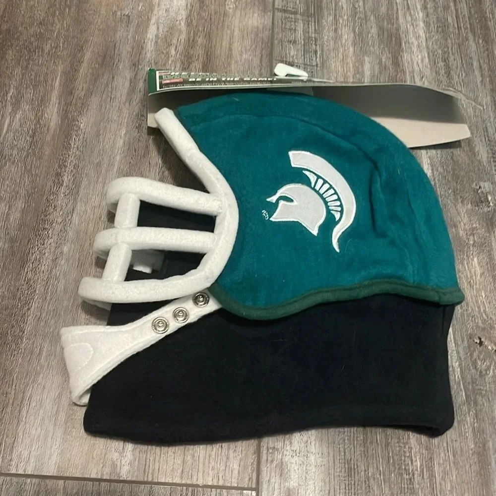 Michigan State winter hat faux football helmet NEW